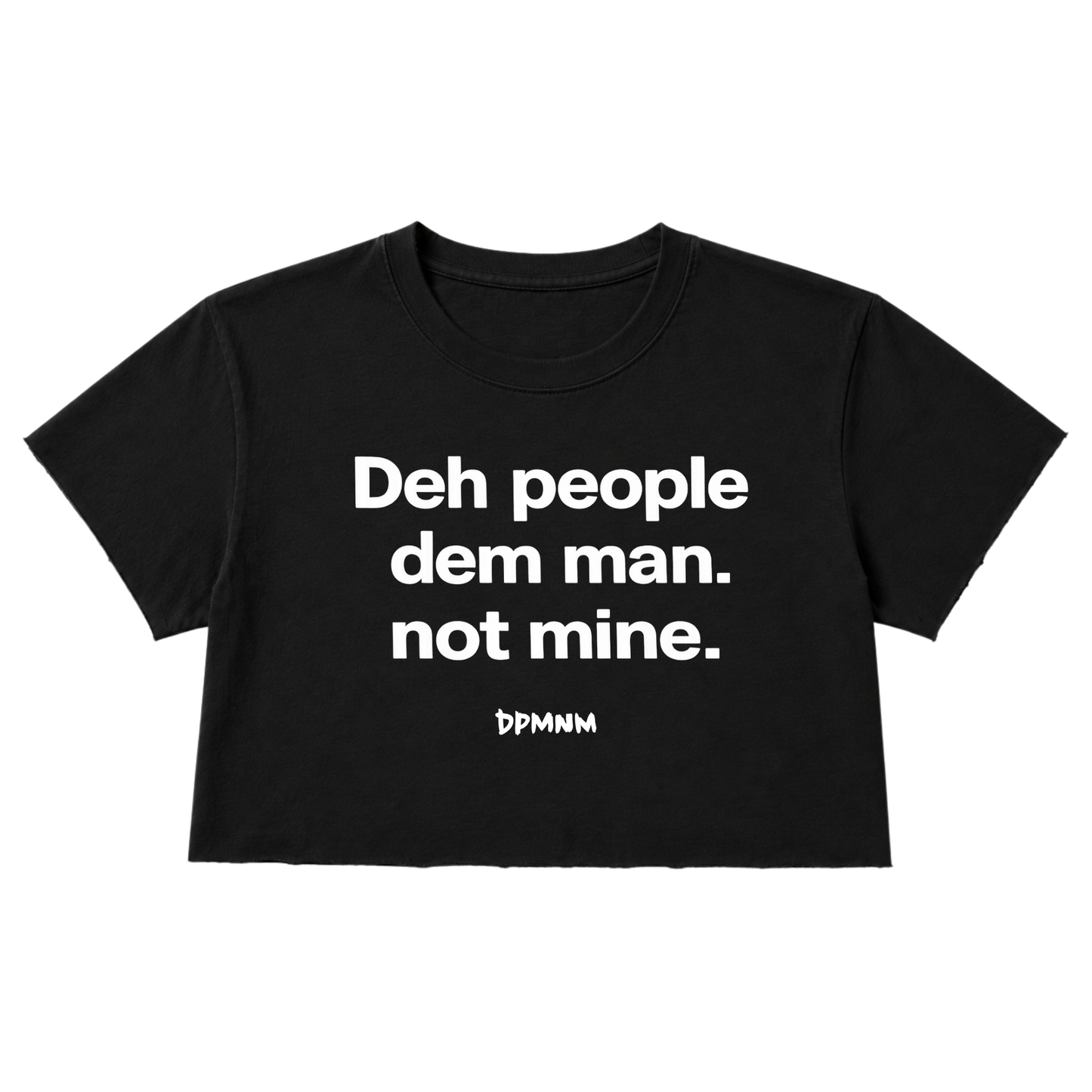 Women's Black People Dem Man Seamless Crop Top