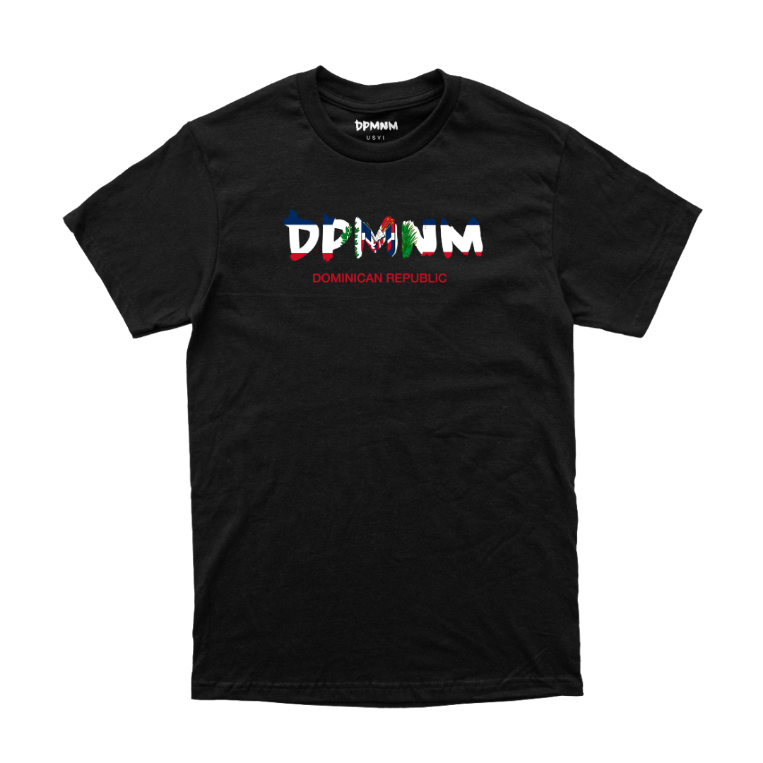 Unisex Dominican Republic Flag Black Tee