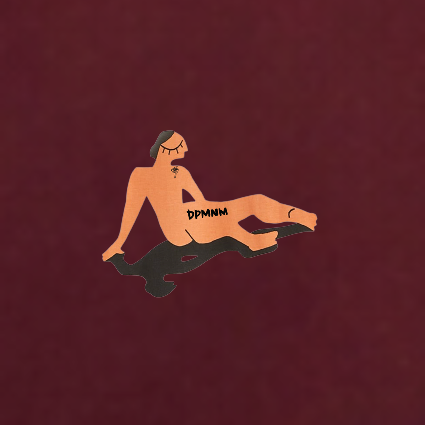 Maroon Nude Beach Zip Hoodie