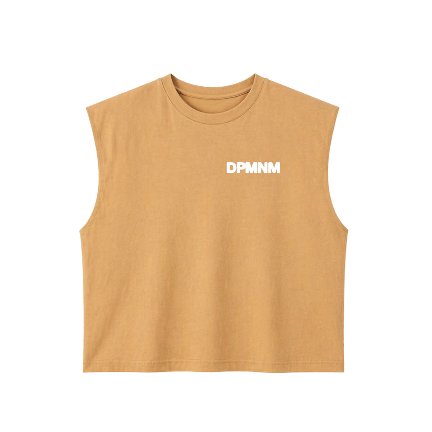 Women Sleeveless Faded Mustard Blur Tee