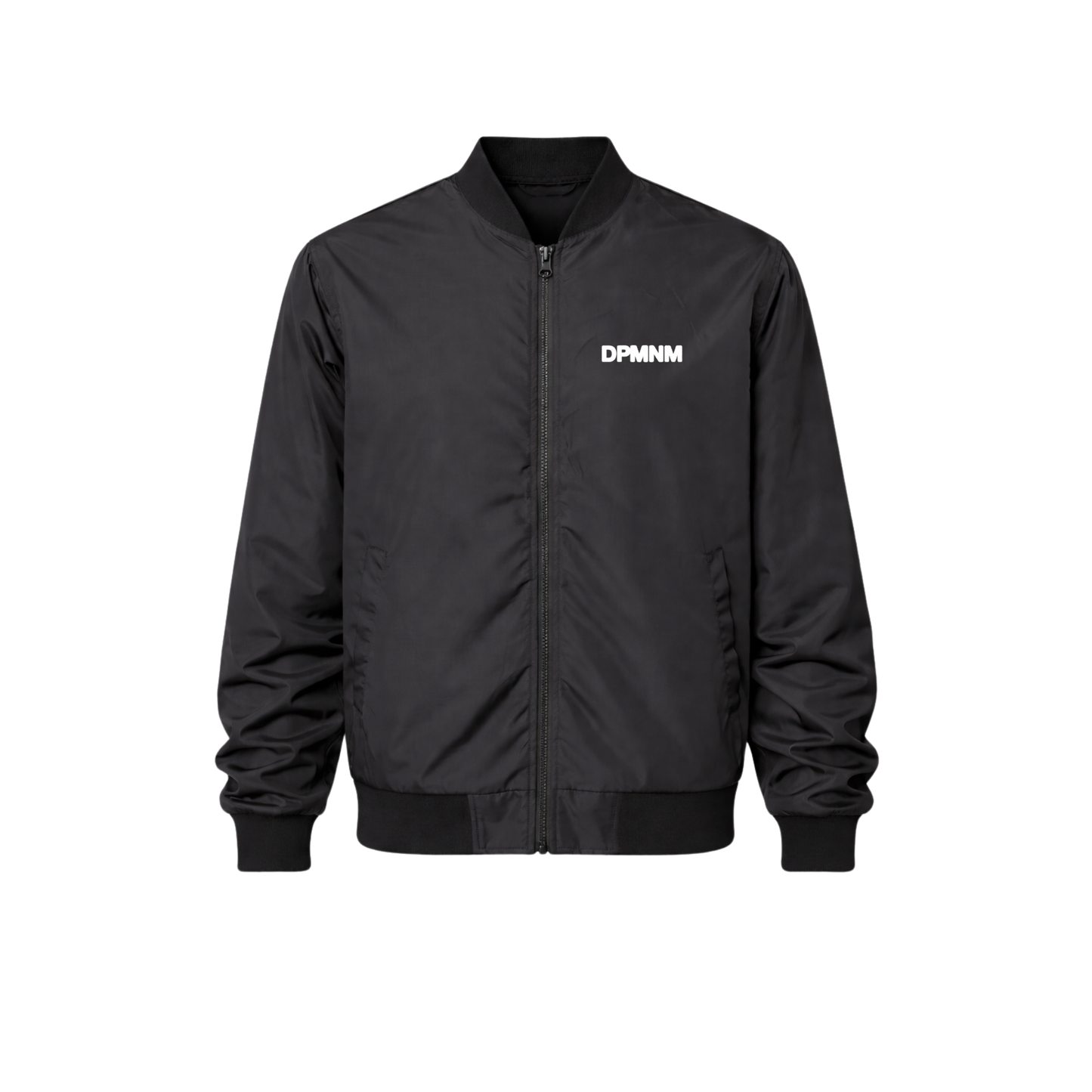 Black Blur Polyester Bomber Jacket