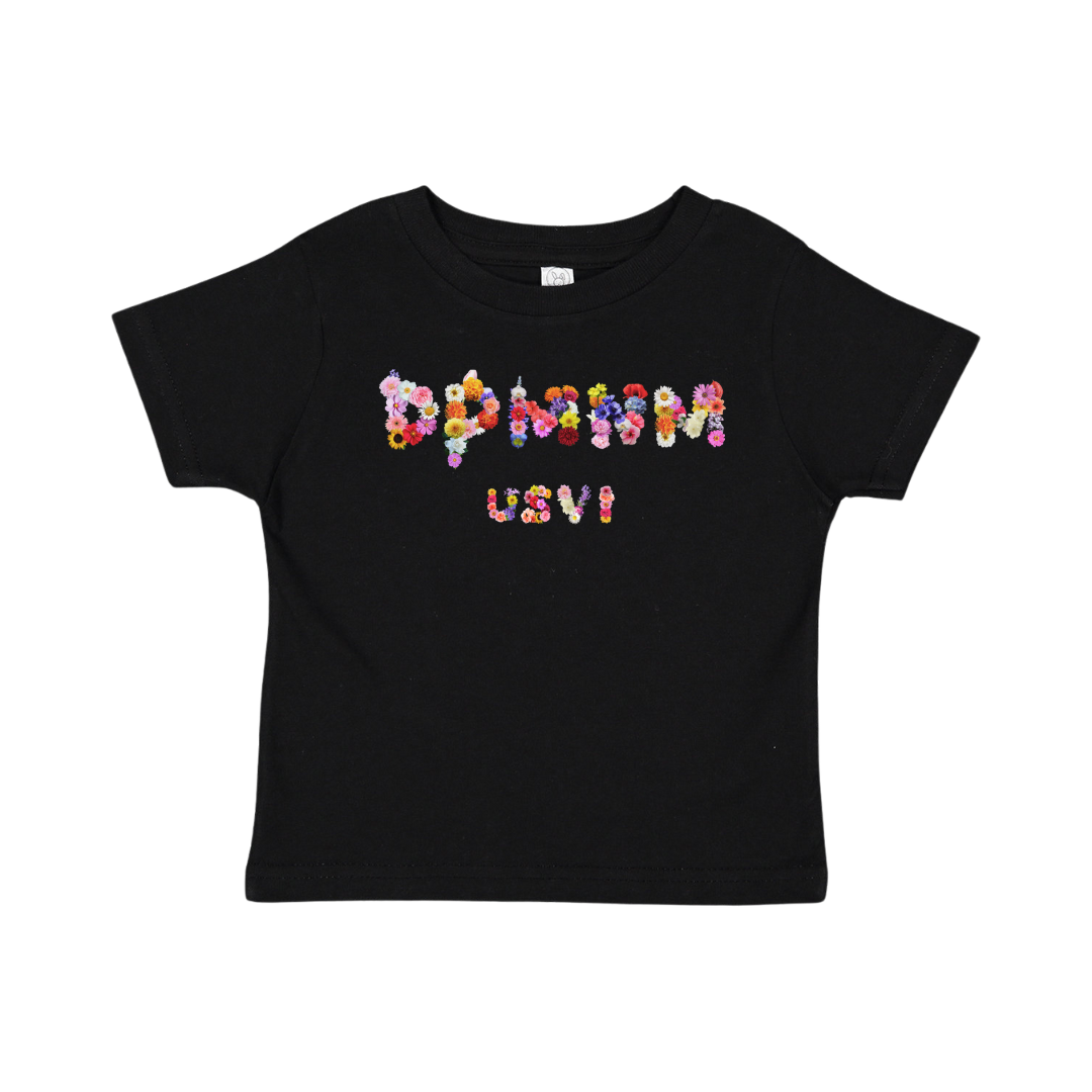 Toddler Black Bouquet Tee