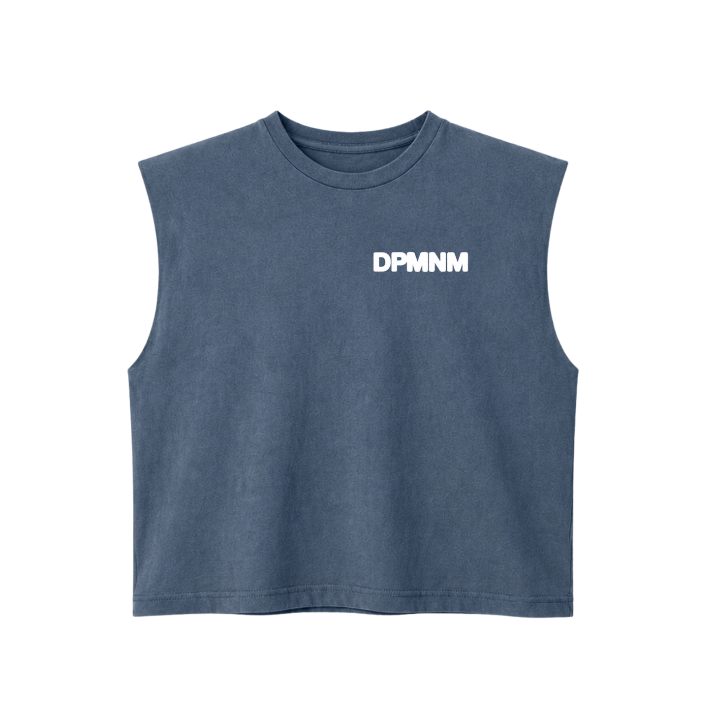 Women Sleeveless Denim Blur Tee