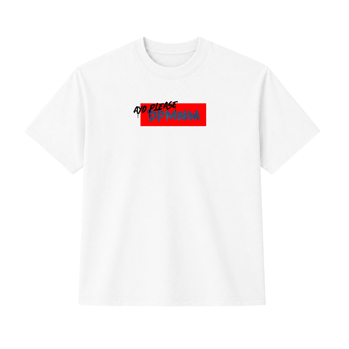 Unisex White Denim Ayo Please Box Logo Tee