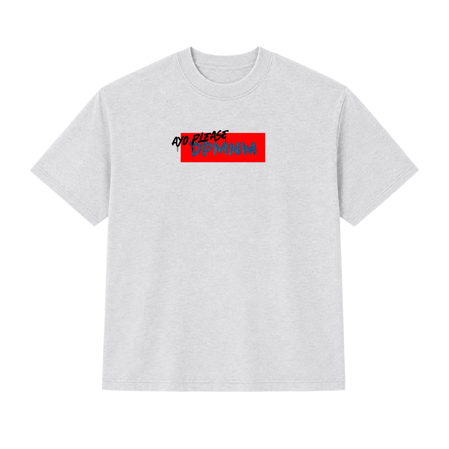 Unisex Grey Denim Ayo Please Box Logo Tee