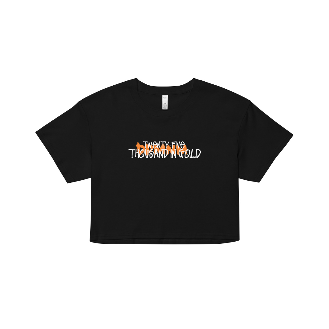 Women's 25K Black Flowy Crop top