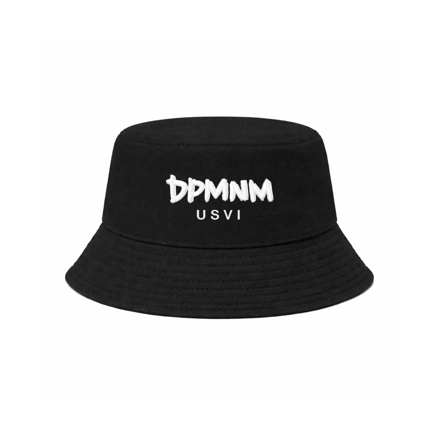 Black Embroidered DPMNM USVI Bucket Hat