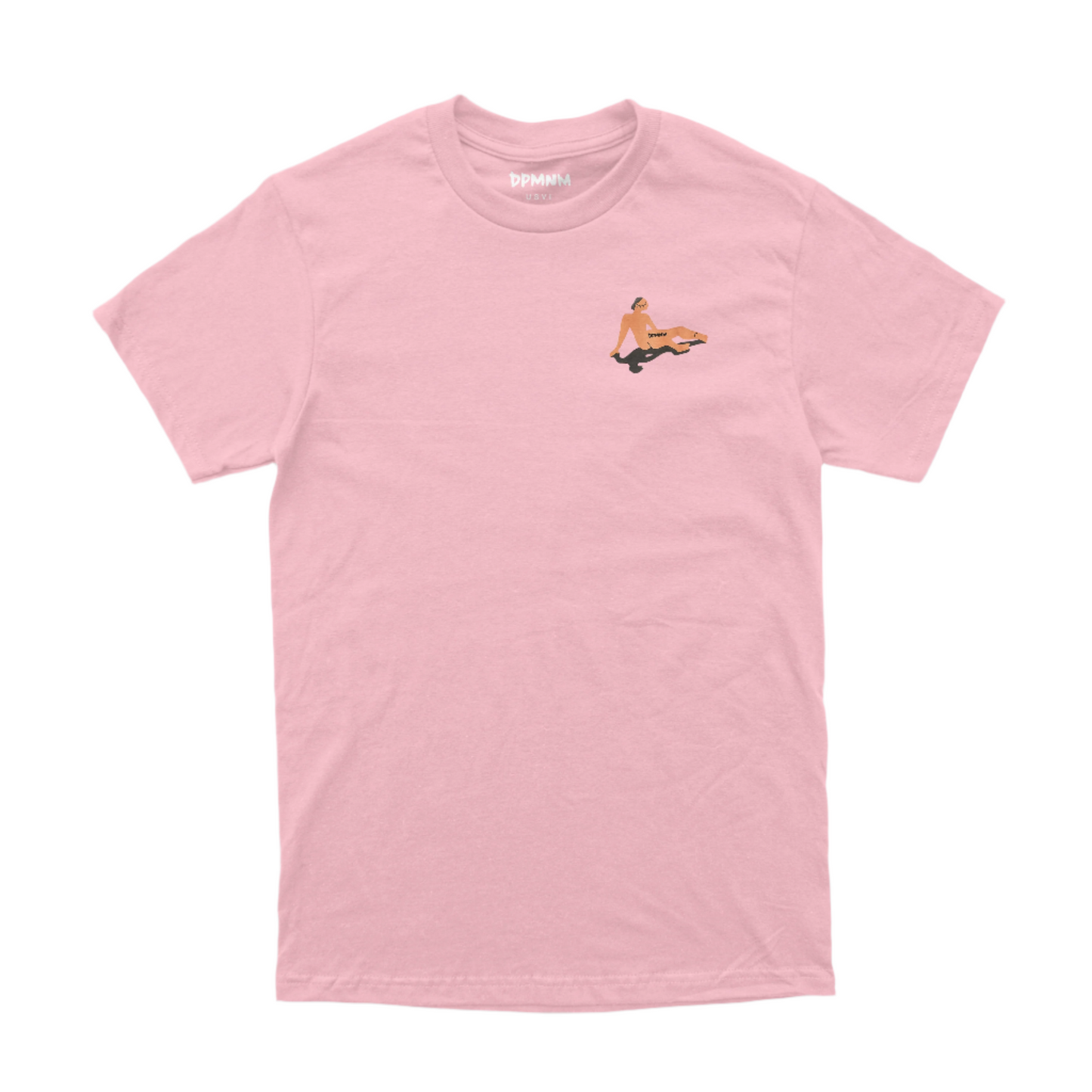 Unisex Pink Small Logo Nude Tee