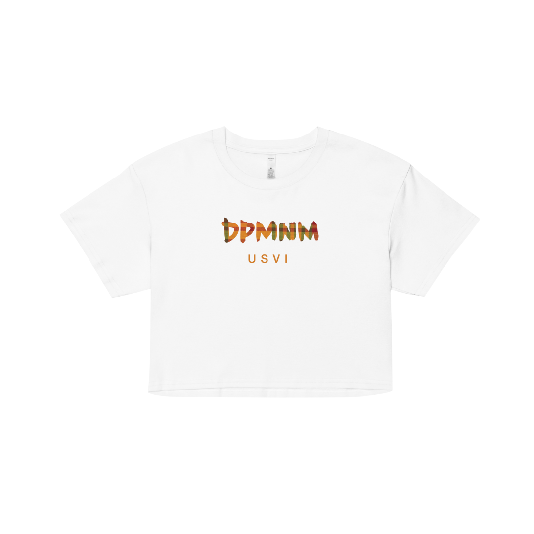 Womens Madras White Flowy Crop top