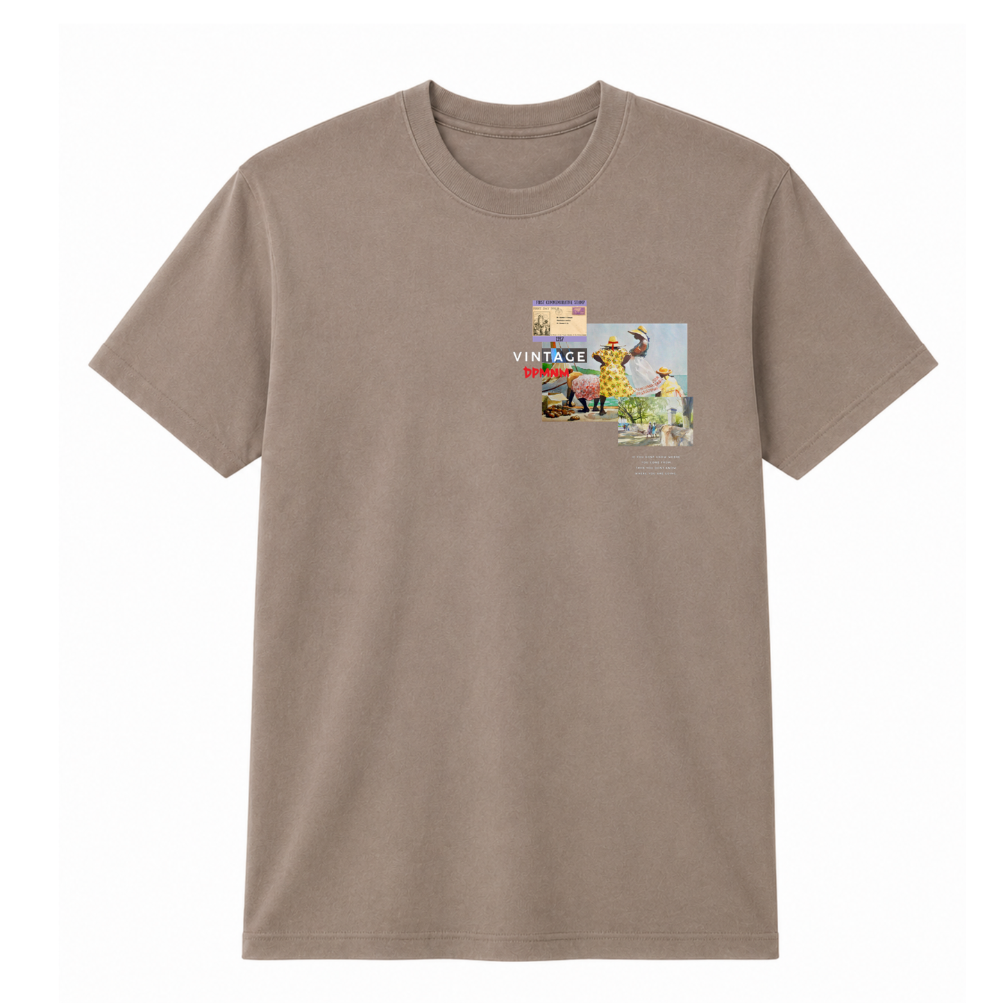 Unisex Faded Brown Vintage Tee