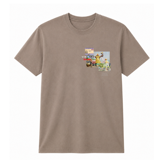 Unisex Faded Brown Vintage Tee