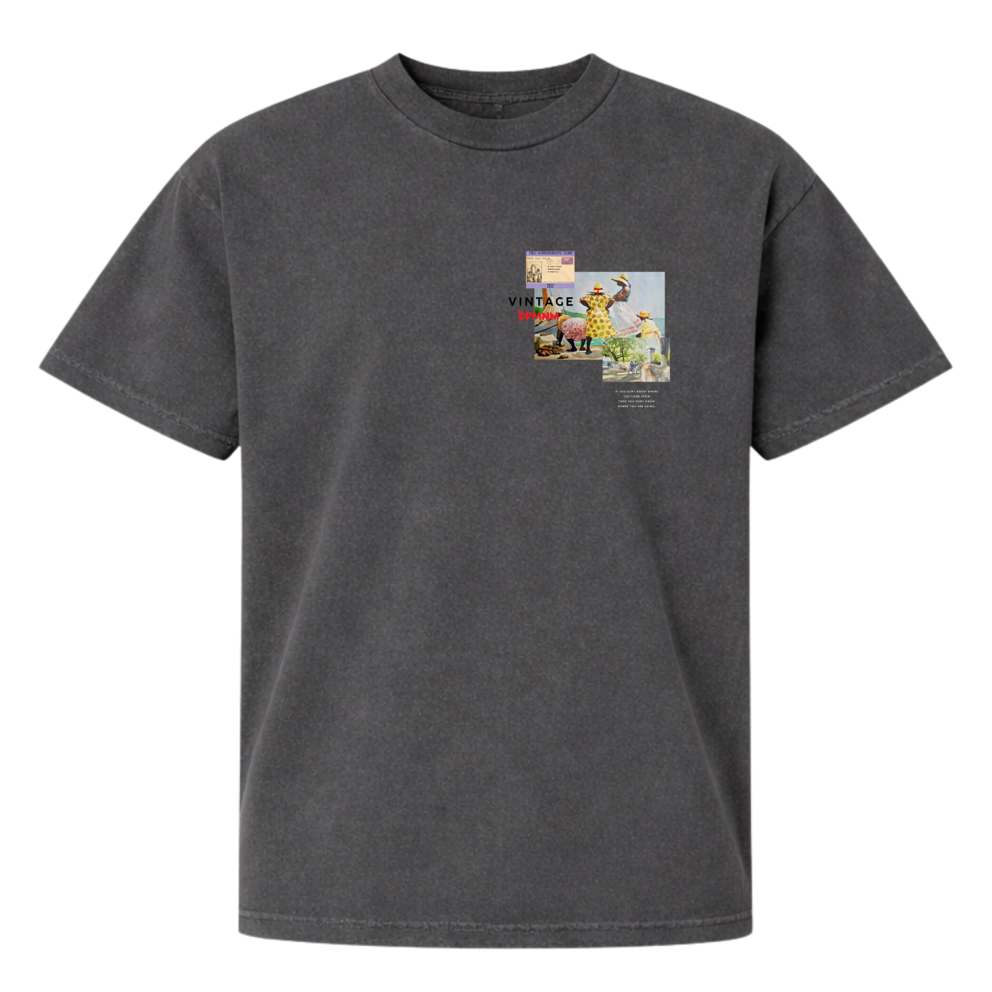 Unisex Faded Black Vintage Tee