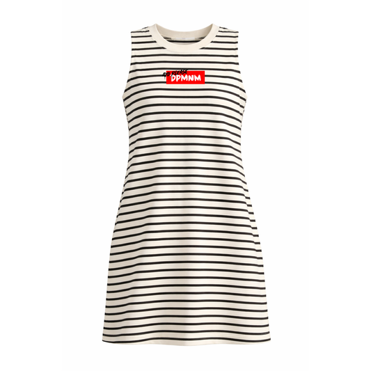 Black Stripe Mini Dress w/ Pockets