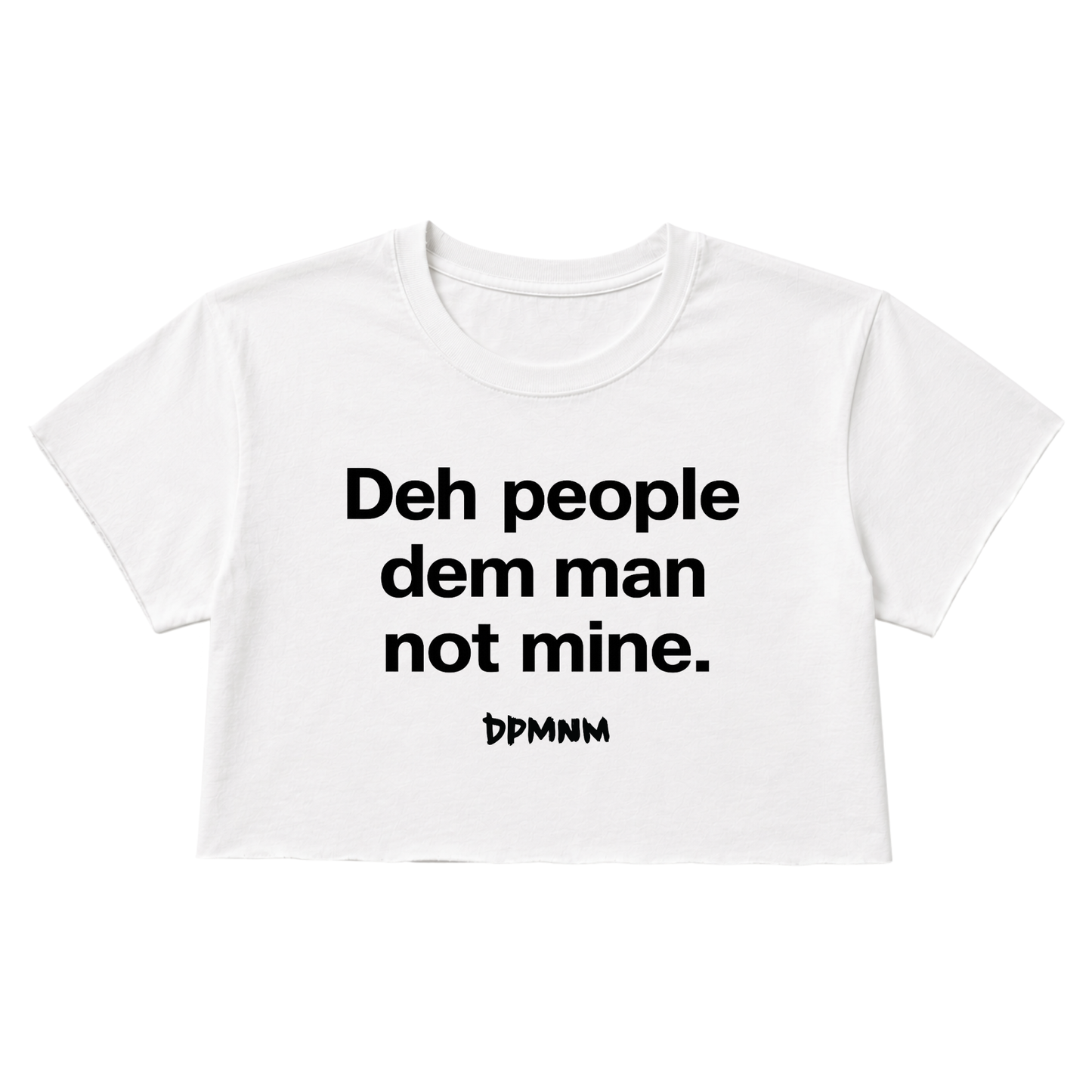 Women's White People Dem Man Seamless Crop Top