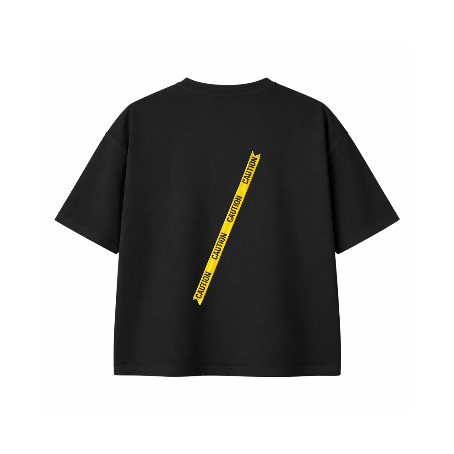 Unisex Black Caution Tape | Oversized Tee