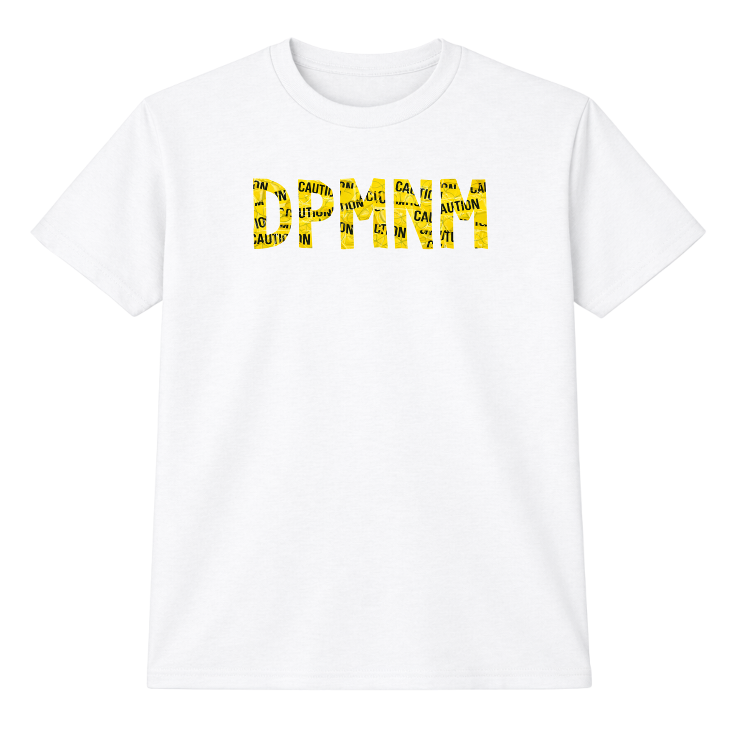 Unisex White Caution Tape tee