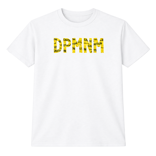 Unisex White Caution Tape tee