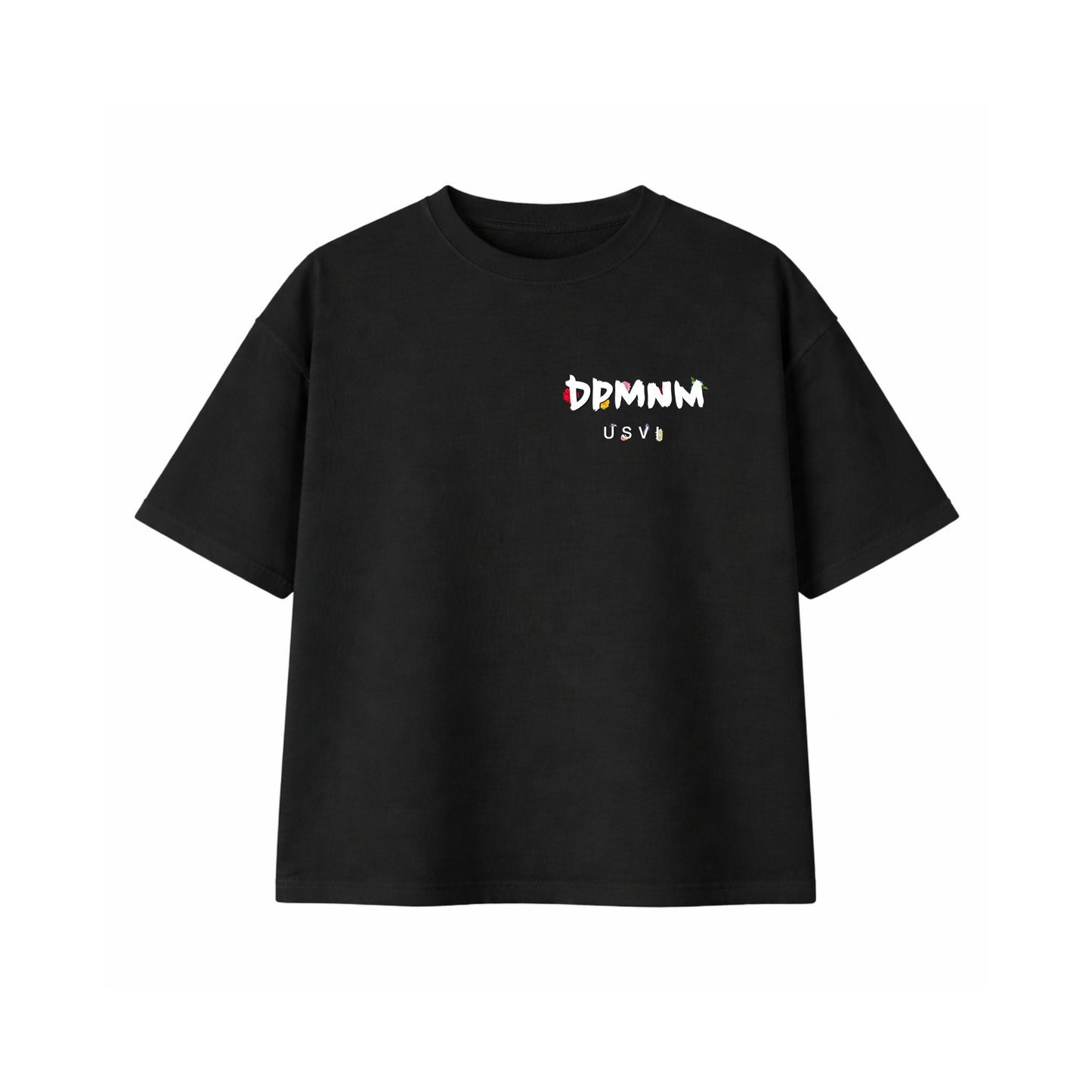 Unisex Black Bouquet Tee | Oversized