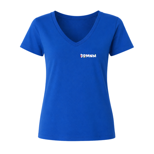 Womens Royal Blue Bouquet V-neck Tee
