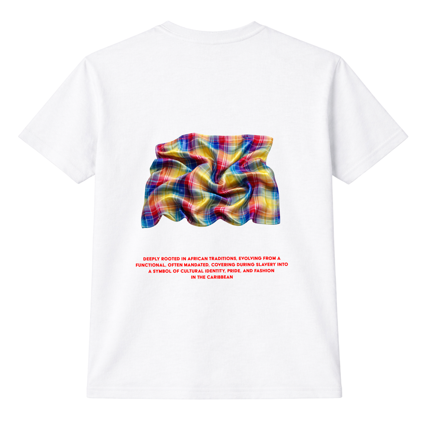 Unisex White Madras Scarf Tee