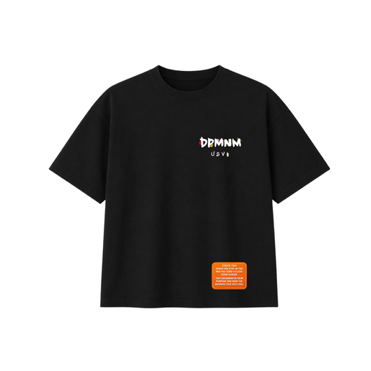 Unisex Black Bouquet Tee | Oversized with Patch