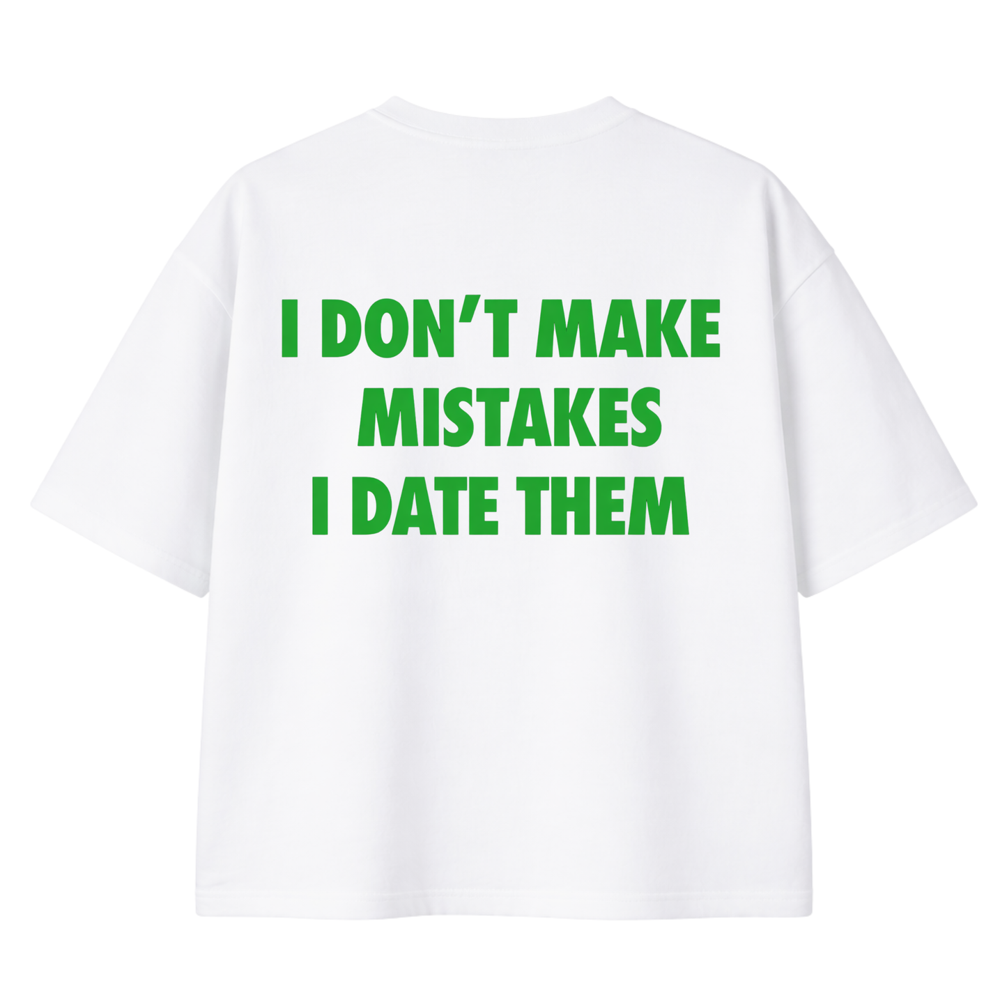 Unisex White "Partna Wid Da Shirts" Green | Oversized Tee