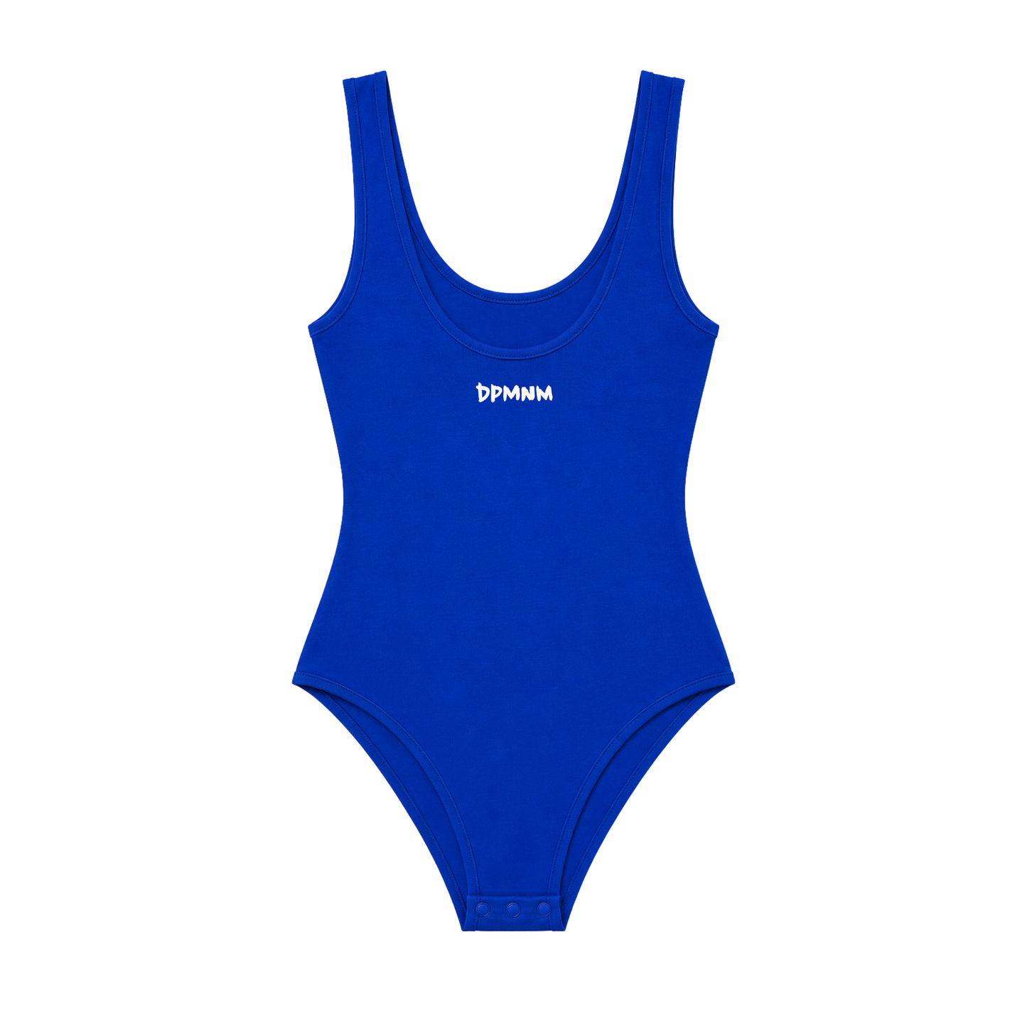 Women's Blue DPMNM Scoop Neck Tank Bodysuit