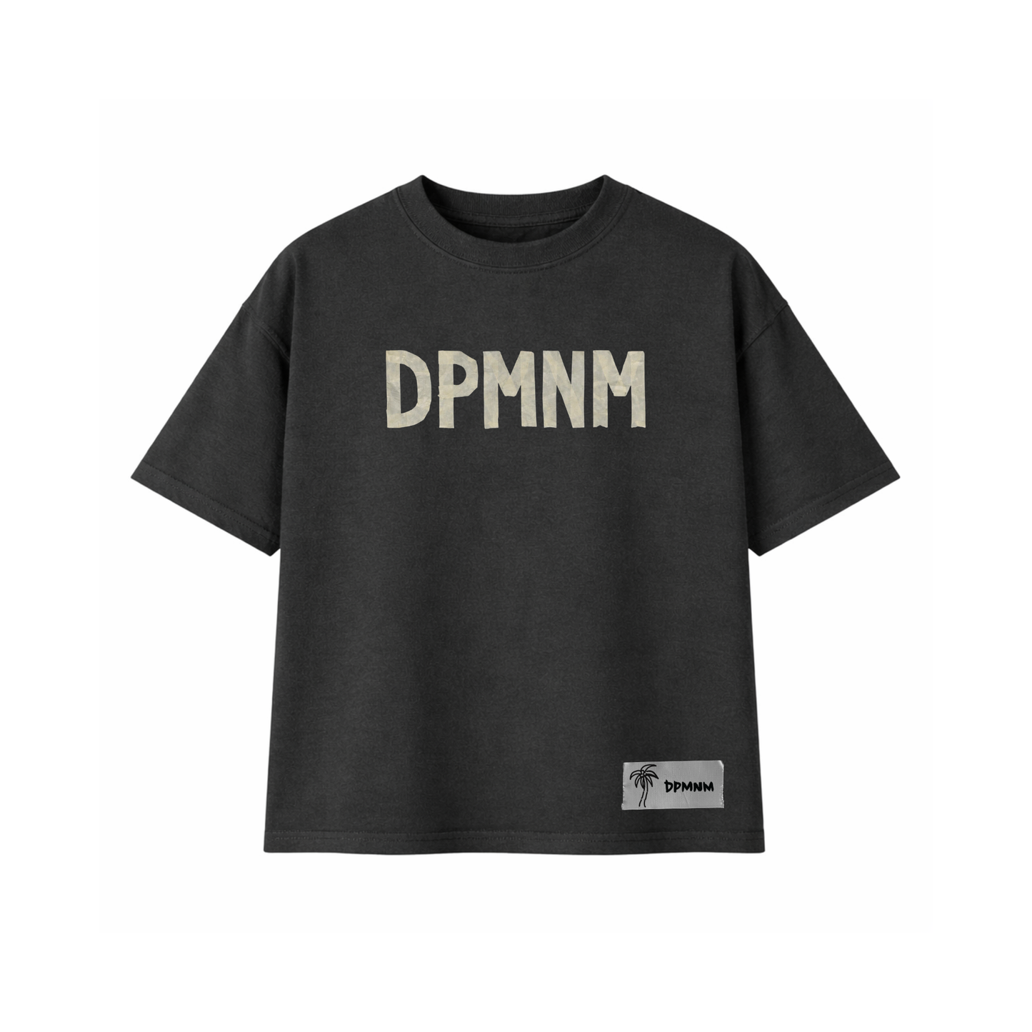 Unisex Faded Black Masking Tape | Oversized Tee