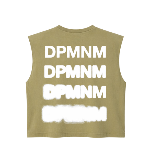 Women Sleeveless Faded Brown Blur Tee