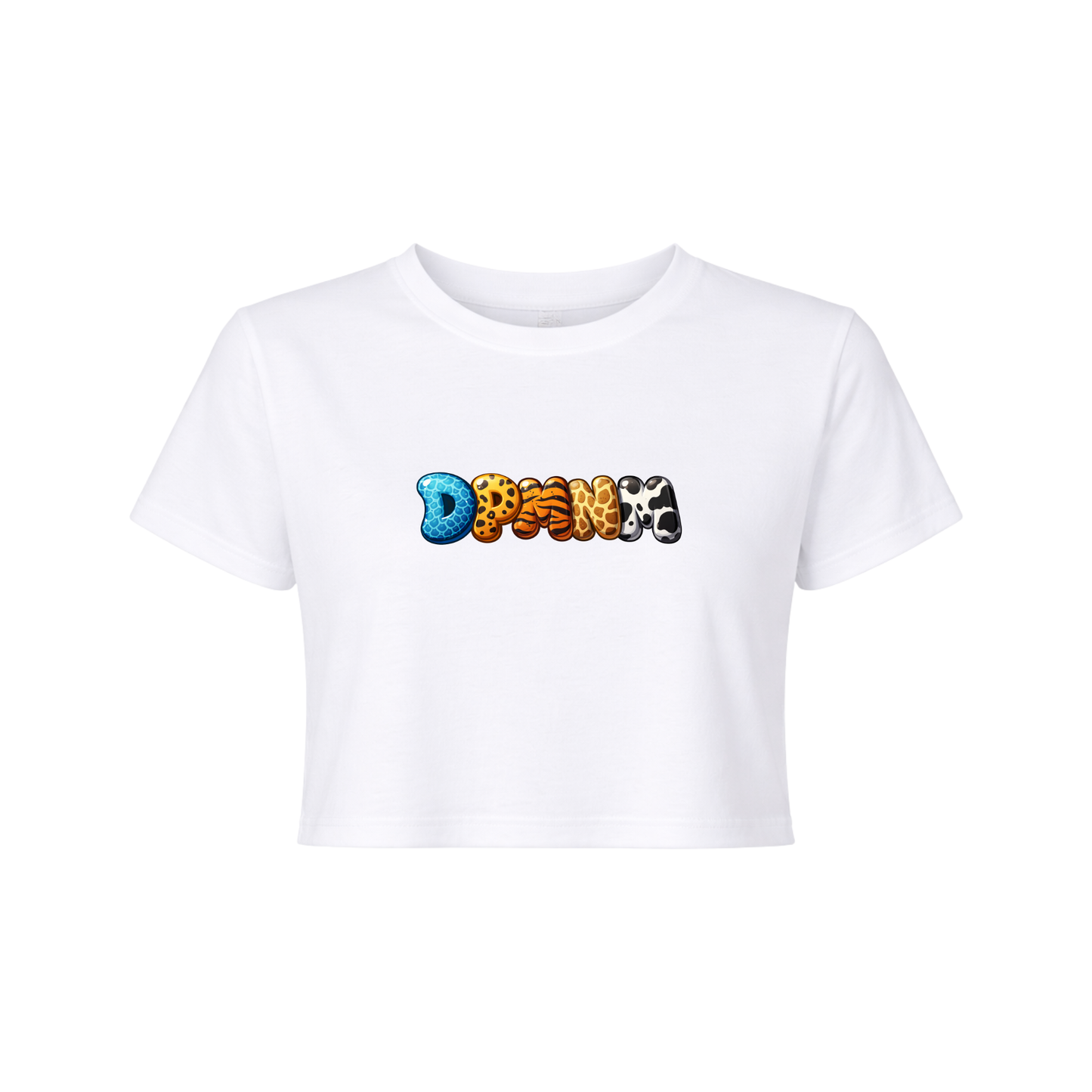 Women's White Bubble Farm Flowy Crop Top