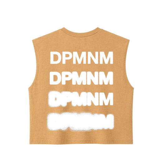 Women Sleeveless Faded Mustard Blur Tee