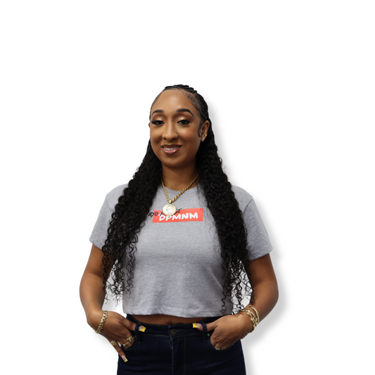 Women's Gray Ayo Please box Flowy Crop top