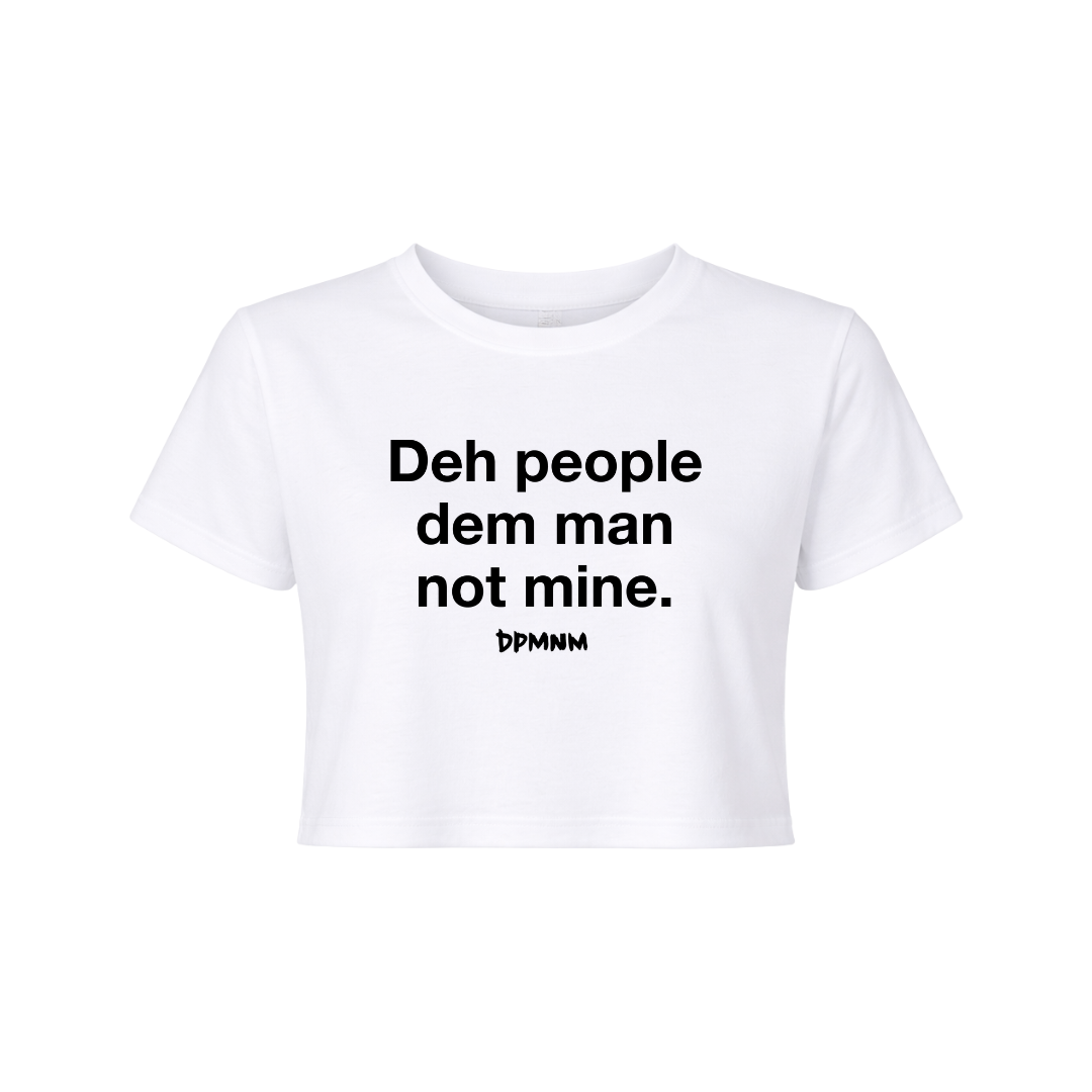 Women's White People Dem Man Flowy Crop Top