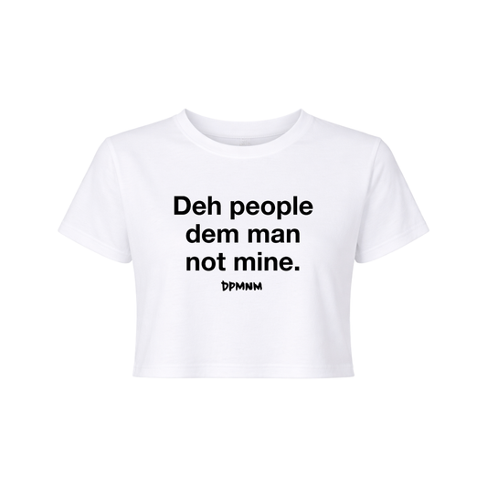 Women's White People Dem Man Flowy Crop Top