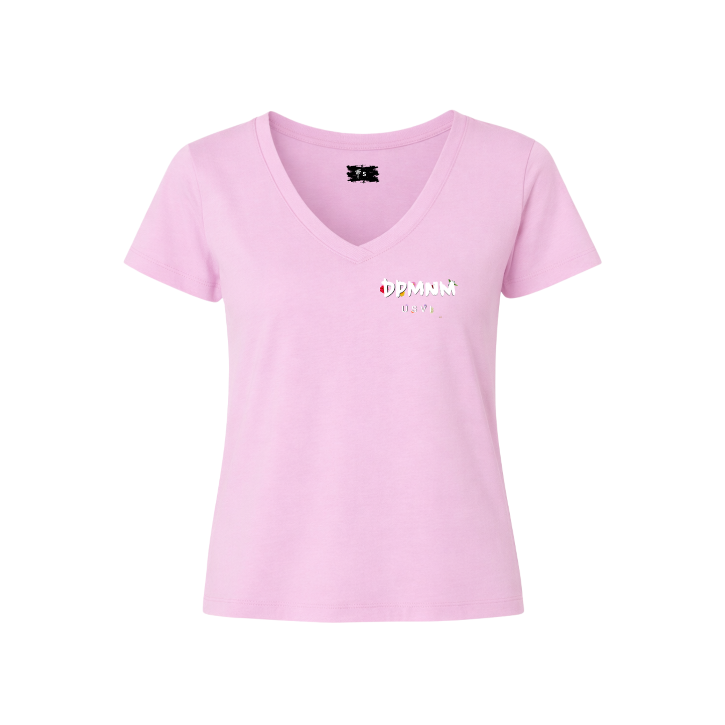 Womens Lilac Bouquet V-neck Tee