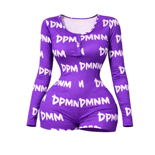 Women's Purple Pajama Onesie | Long Sleeve