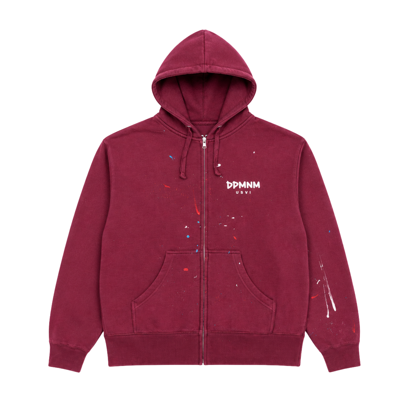 1 of 1 Maroon OG DPMNM Zip Up Hoodie | Large