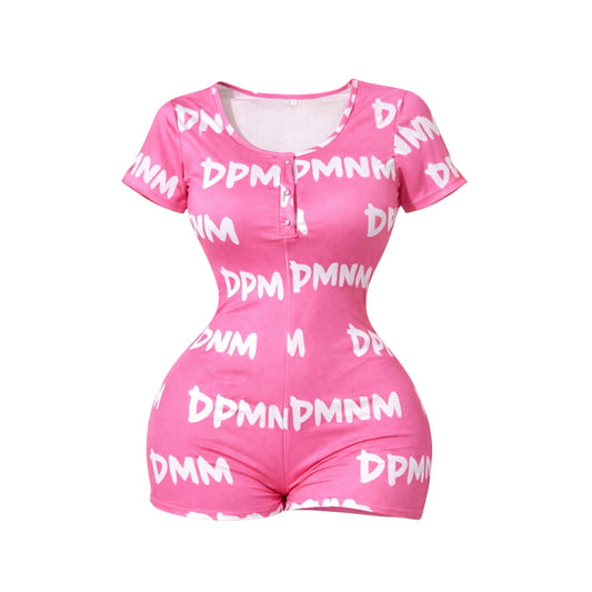 Women's Pink Pajama Onesie | Short Sleeve