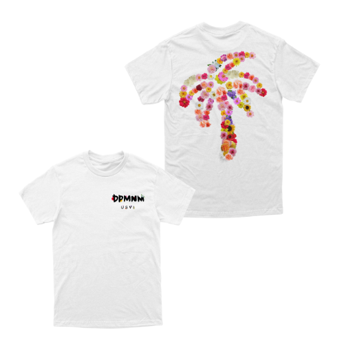 Unisex White Palm Bouquet Tee