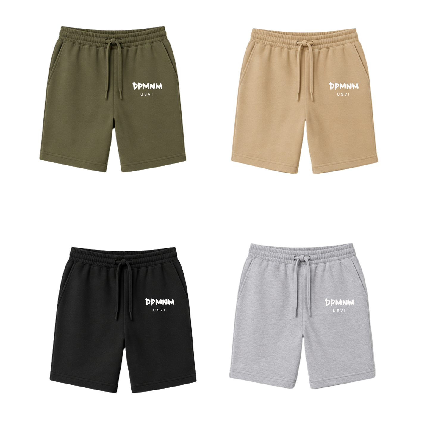 Men's Army Embroidered Fleece Shorts