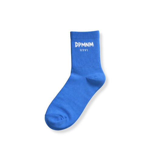 "DPMNM USVI" Blue Mid Crew Socks