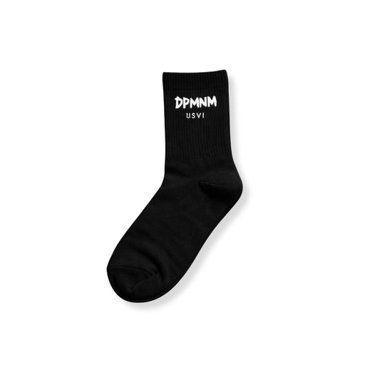 "DPMNM USVI" Black Mid Crew Socks