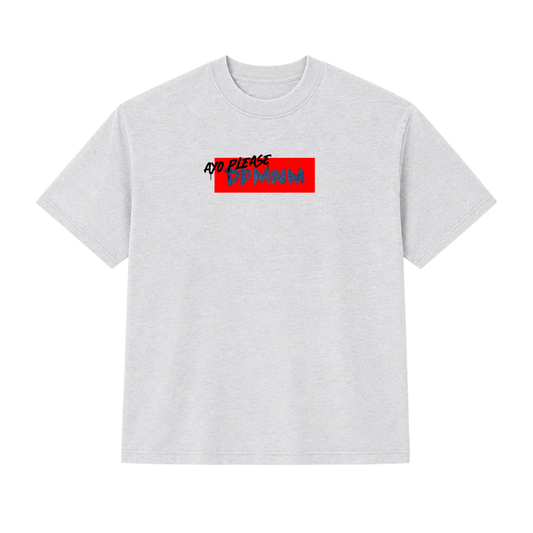 Unisex Grey Denim Ayo Please Box Logo Tee