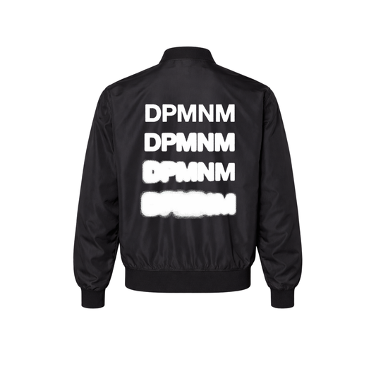 Black Blur Polyester Bomber Jacket