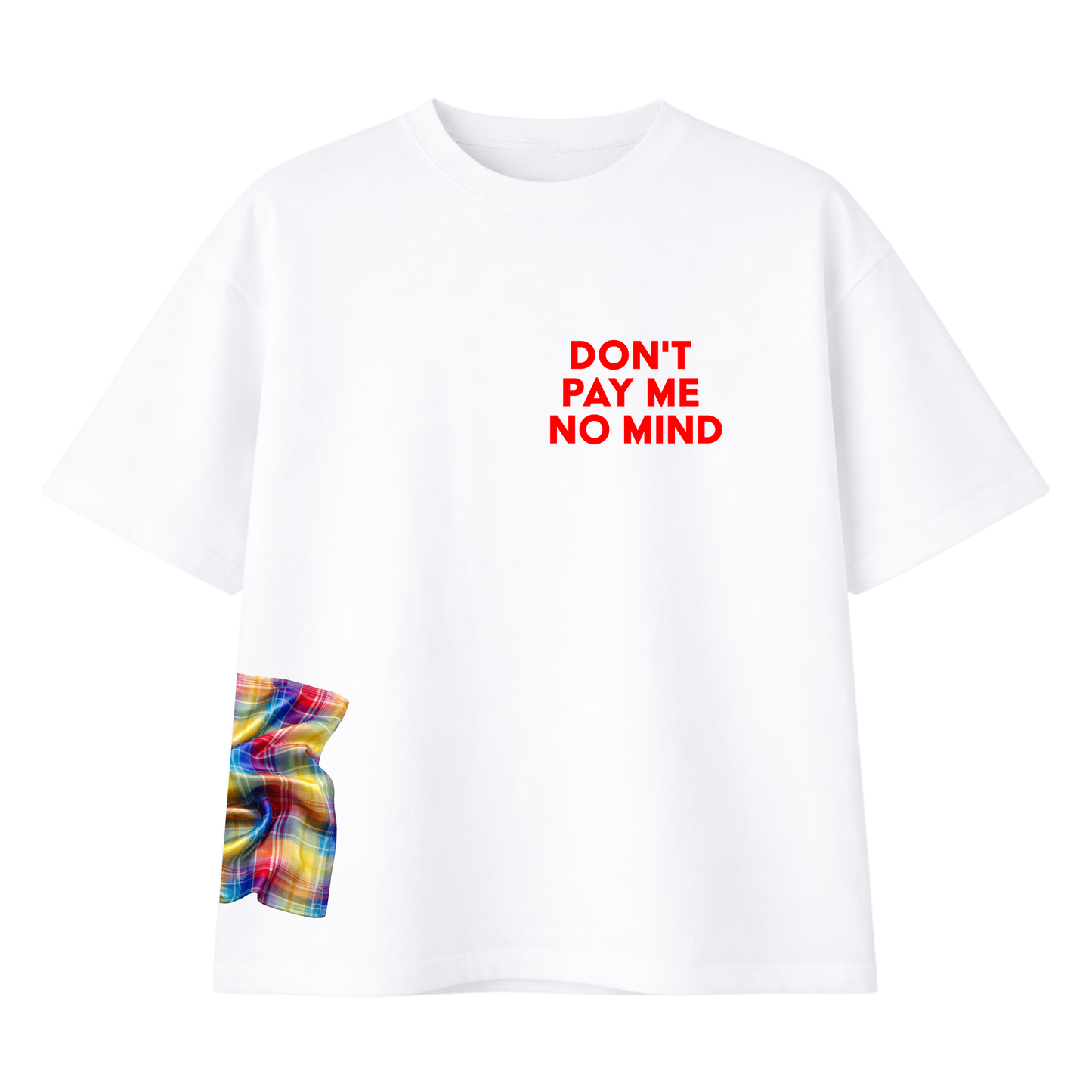 1 of 1 Oversized White Madras Scarf | Medium