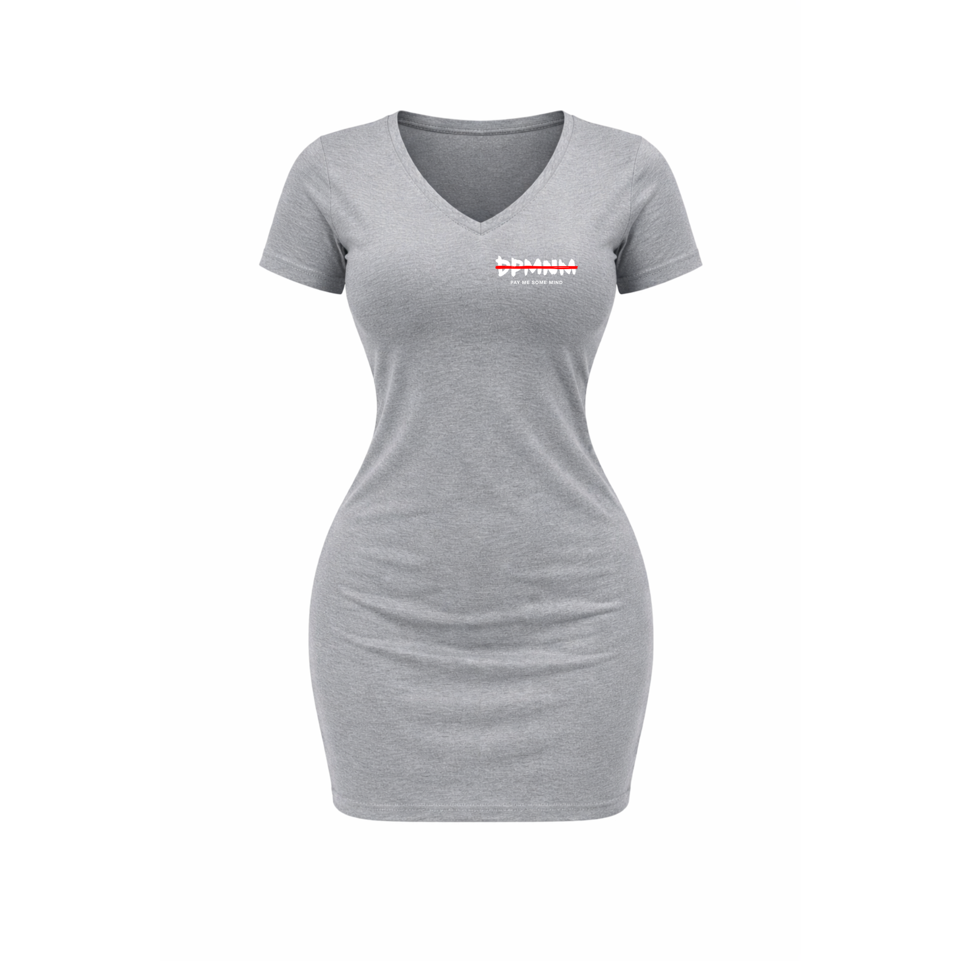 grey v neck t shirt dress Gray Le Soleil V-Neck T-Shirt Dress