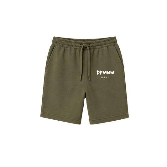 Men's Army Embroidered Fleece Shorts