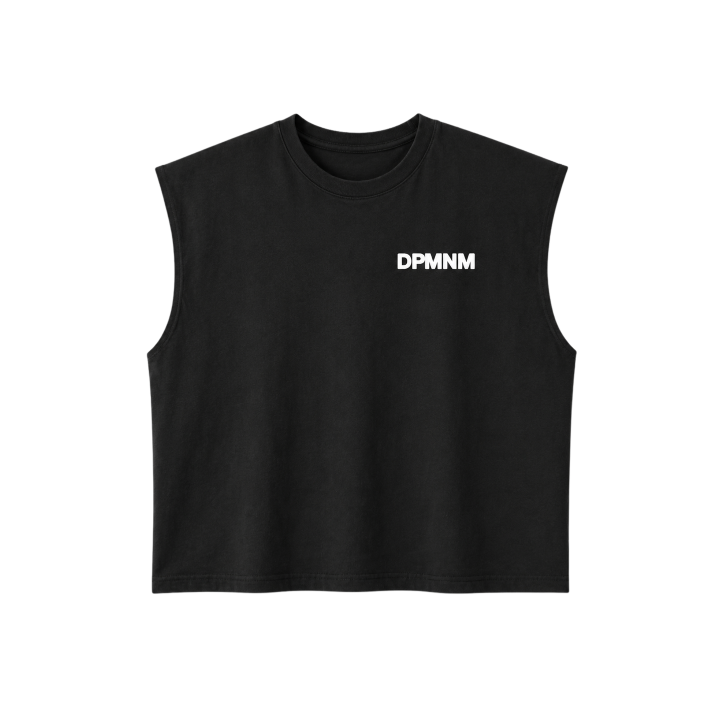 Women Sleeveless Black Blur Tee