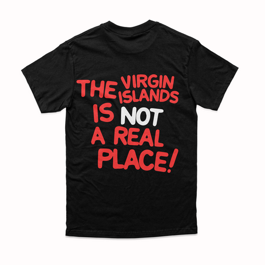 Unisex Black | Red The VI is Not a Real Place Puff Tee