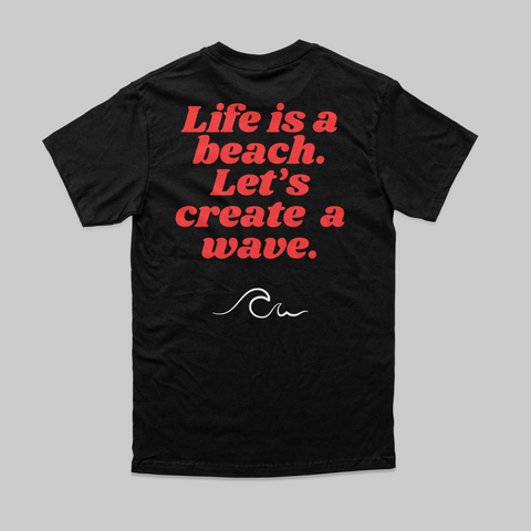 Unisex Wave Puff Blk Tee